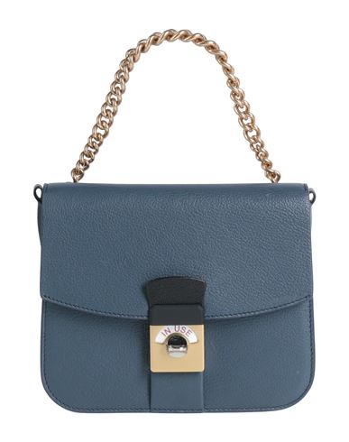 Maison Margiela Woman Handbag Midnight Blue Size - Goat Skin, Cotton, Brass, Zinc, Metal