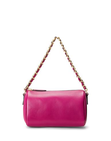 Lauren Ralph Lauren Nappa Leather Small Emelia Shoulder Bag Woman Handbag Mauve Size - Sheepskin In Fuschia Berry