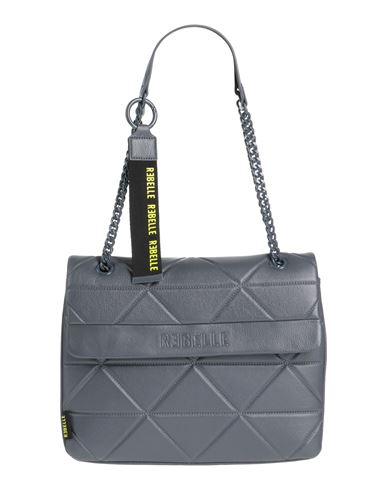 Rebelle Woman Handbag Lead Size - Soft Leather In Grey