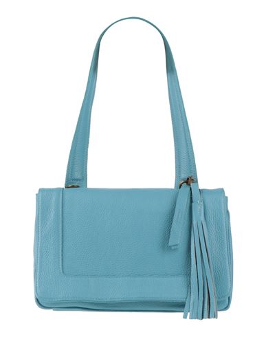 Shop Corsia Woman Shoulder Bag Sky Blue Size - Soft Leather