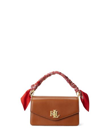 Lauren Ralph Lauren Scarf-trim Small Tayler Crossbody Bag Woman Handbag Brown Size - Bovine Leather