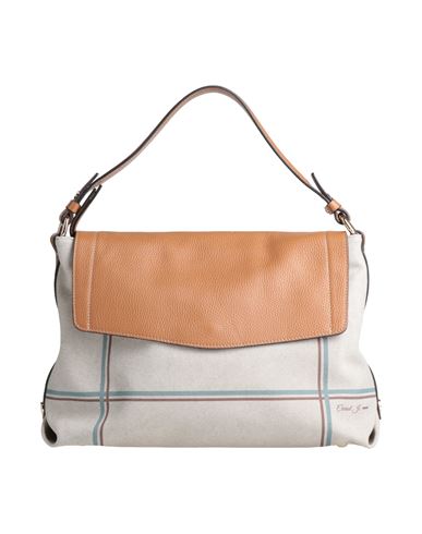 Shop Gianni Notaro Carol J. Woman Handbag Tan Size - Textile Fibers, Soft Leather In Brown