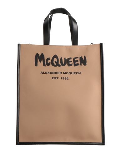 Shop Alexander Mcqueen Man Handbag Beige Size - Textile Fibers, Soft Leather