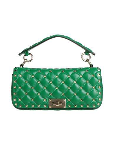 Shop Valentino Garavani Woman Handbag Green Size - Soft Leather