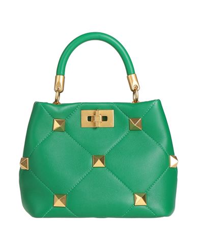 Shop Valentino Garavani Woman Handbag Green Size - Leather