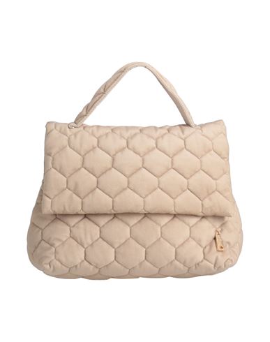 Shop La Milanesa Woman Handbag Sand Size - Textile Fibers In Beige
