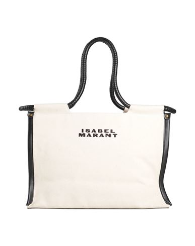 Isabel Marant Woman Handbag Black Size - Cotton, Bovine Leather In White