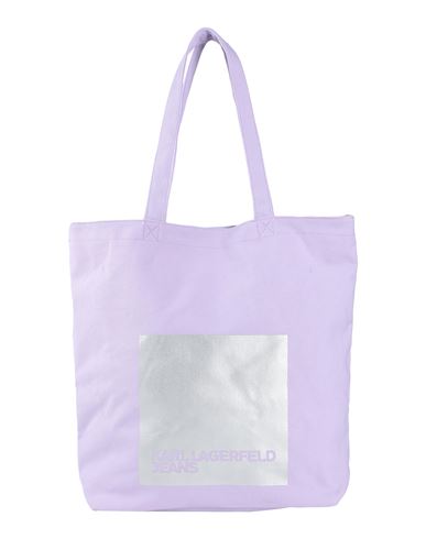 Karl Lagerfeld Jeans Ns Canvas Tote Woman Shoulder Bag Lilac Size - Recycled Cotton, Cotton In Purple