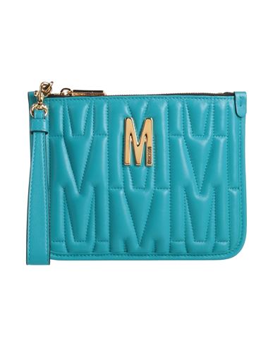 Moschino Woman Handbag Turquoise Size - Soft Leather In Blue