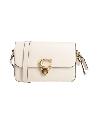 Coach Woman Cross-body Bag Ivory Size - Soft Leather In White
