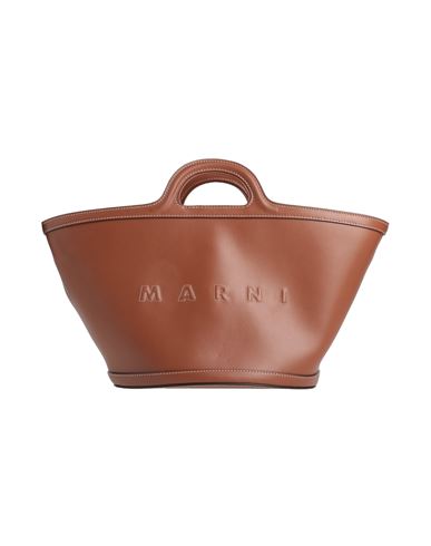 Marni Woman Brown Leather Small Tropicalia Handbag