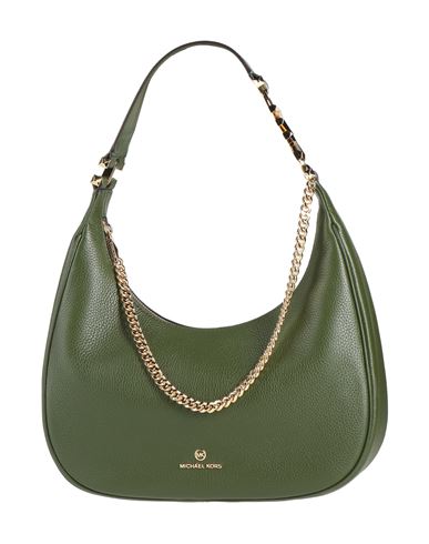 Shop Michael Michael Kors Woman Shoulder Bag Military Green Size - Bovine Leather