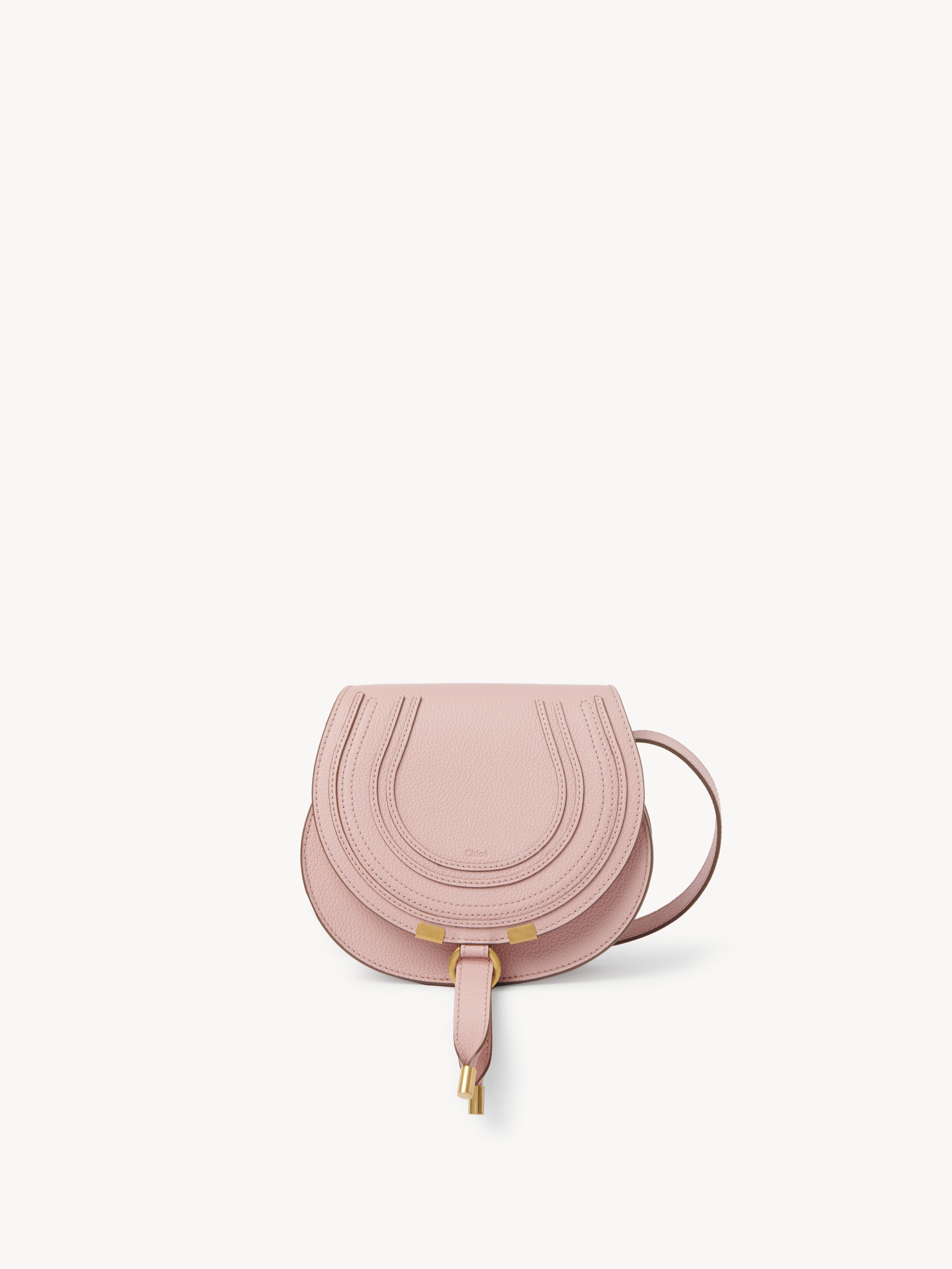 CHLOÉ MARCIE SMALL SADDLE BAG PINK SIZE ONESIZE 100% CALF-SKIN LEATHER