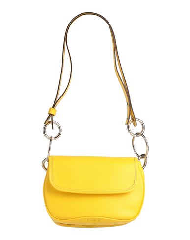 I Oe F Woman Shoulder Bag Light Yellow Size - Soft Leather