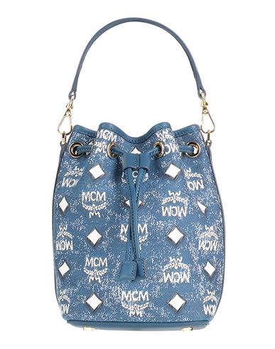 Shop Mcm Woman Handbag Blue Size - Textile Fibers