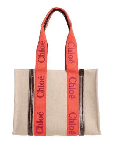 Chloé Woman Handbag Orange Size - Linen, Calfskin, Polyester
