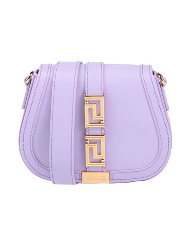 Versace Woman Cross-body Bag Lilac Size - Soft Leather In Burgundy
