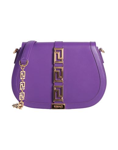 Shop Versace Woman Cross-body Bag Purple Size - Leather