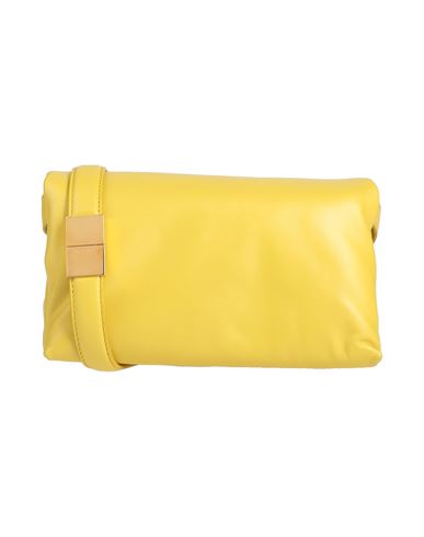 Marni Woman Cross-body Bag Yellow Size - Cow Leather, Brass