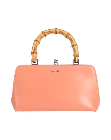 Jil Sander Woman Handbag Salmon Pink Size - Leather, Bamboo
