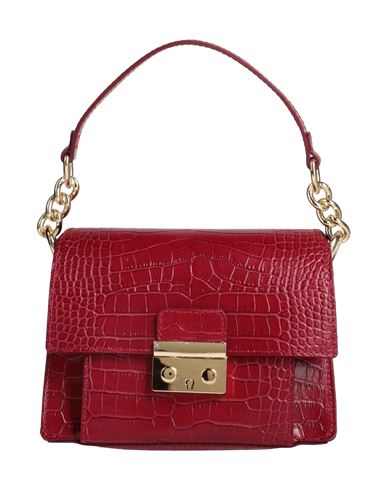 Ab Asia Bellucci Woman Handbag Burgundy Size - Soft Leather In Red