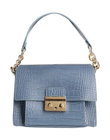 Ab Asia Bellucci Woman Handbag Slate Blue Size - Soft Leather