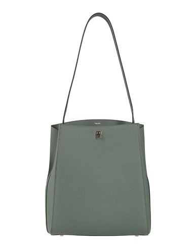 Valextra Woman Shoulder Bag Sage Green Size - Calfskin In Sage Green