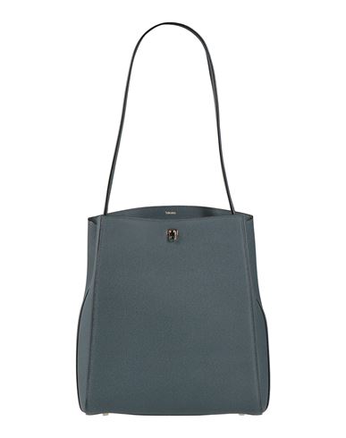 Valextra Woman Shoulder Bag Navy Size - Calfskin In Navy