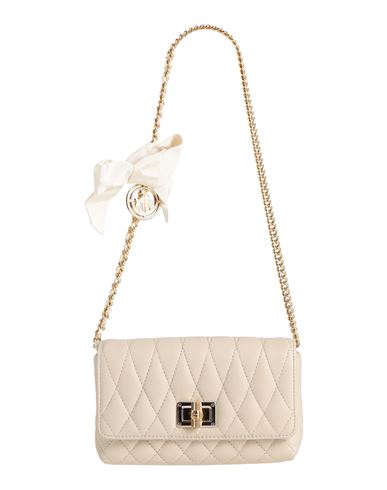 Lanvin Woman Shoulder Bag Beige Size - Lambskin, Viscose, Silk, Brass