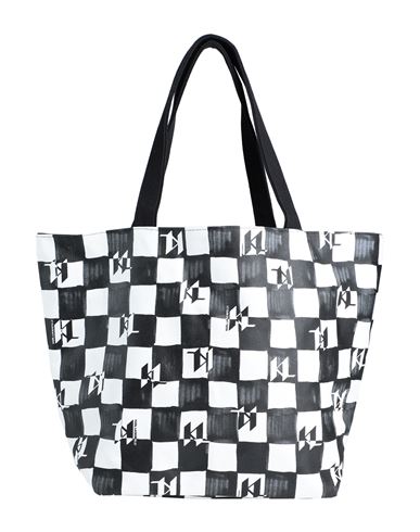 Karl Lagerfeld K/essential Check Shopper Woman Handbag White Size - Recycled Cotton, Cotton