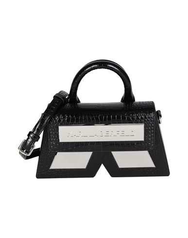 Karl Lagerfeld Icon K Cb Croc Woman Handbag Black Size - Bovine Leather