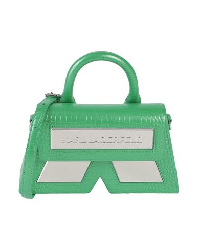 Karl Lagerfeld Icon K Cb Croc Woman Handbag Green Size - Bovine Leather