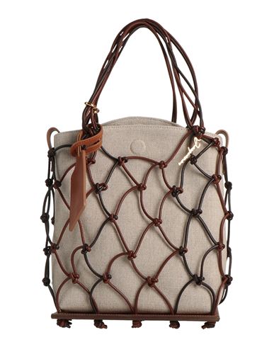 Shop Jacquemus Woman Handbag Beige Size - Soft Leather, Textile Fibers