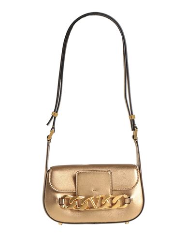 Shop Valentino Garavani Woman Shoulder Bag Bronze Size - Soft Leather In Yellow