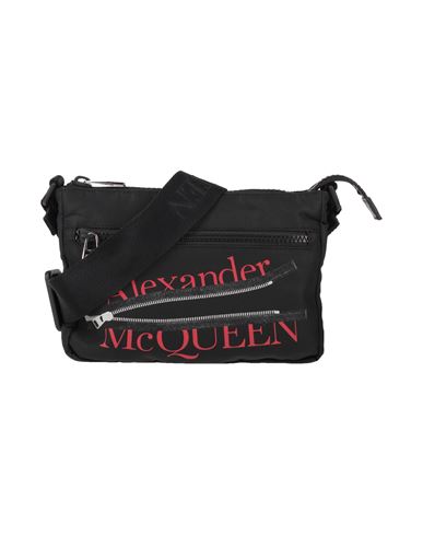 Shop Alexander Mcqueen Man Cross-body Bag Black Size - Textile Fibers