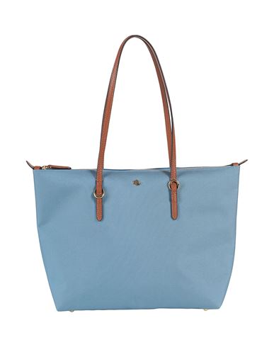 Lauren Ralph Lauren Nylon Medium Keaton Tote Woman Handbag Pastel Blue Size - Recycled Nylon, Polyur