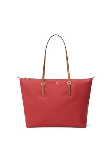Lauren Ralph Lauren Nylon Medium Keaton Tote Woman Handbag Red Size - Recycled Nylon, Polyurethane