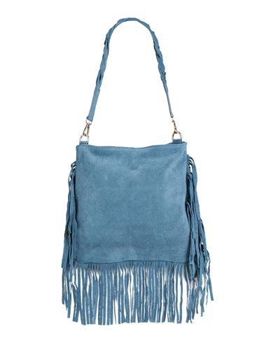 Laura Di Maggio Woman Shoulder Bag Slate Blue Size - Soft Leather