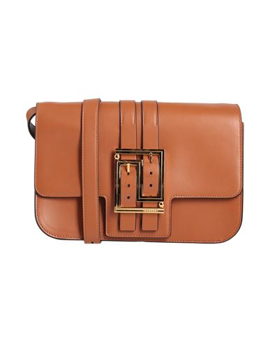 Versace Woman Cross-body Bag Tan Size - Soft Leather In Brown