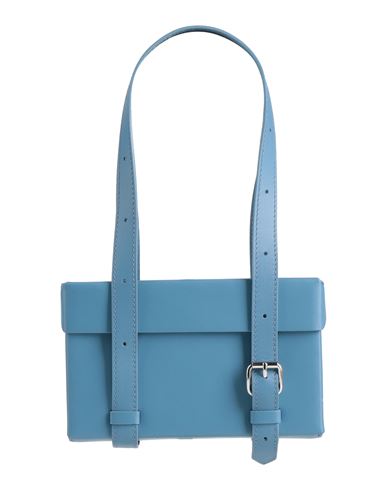 Mm6 Maison Margiela Woman Handbag Pastel Blue Size - Bovine Leather, Iron