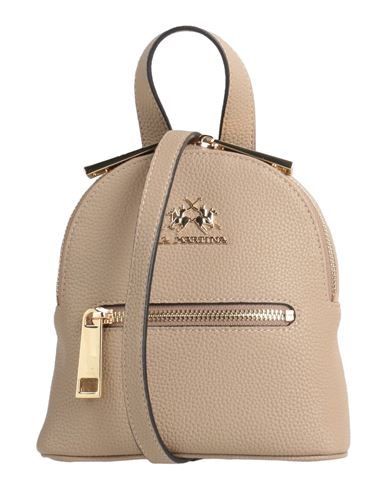 Shop La Martina Woman Cross-body Bag Light Brown Size - Calfskin, Synthetic Fibers In Beige