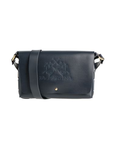 Shop La Martina Woman Cross-body Bag Midnight Blue Size - Bovine Leather