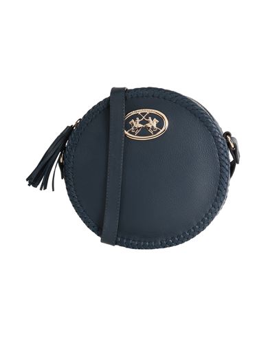 Shop La Martina Woman Cross-body Bag Midnight Blue Size - Calfskin