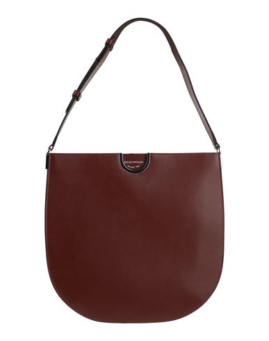 Emporio Armani Woman Shoulder Bag Brown Size - Bovine Leather, Polyurethane