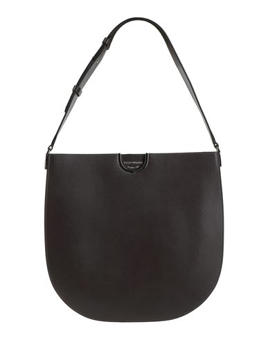 Emporio Armani Woman Shoulder Bag Dark Brown Size - Bovine Leather, Polyurethane