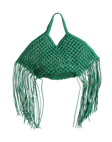 Shop Yuzefi Woman Handbag Green Size - Soft Leather