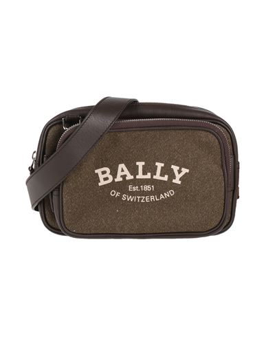 Bally Man Cross-body Bag Military Green Size - Soft Leather, Textile Fibers In Brown