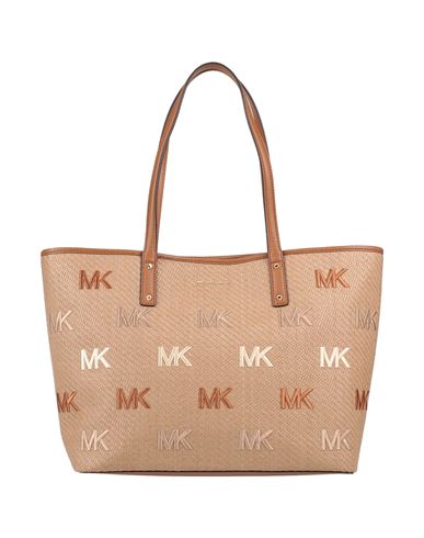 Michael Michael Kors Woman Handbag Camel Size - Textile Fibers, Straw In Beige