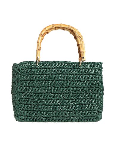 Shop Chica Woman Handbag Dark Green Size - Viscose, Cotton, Bamboo