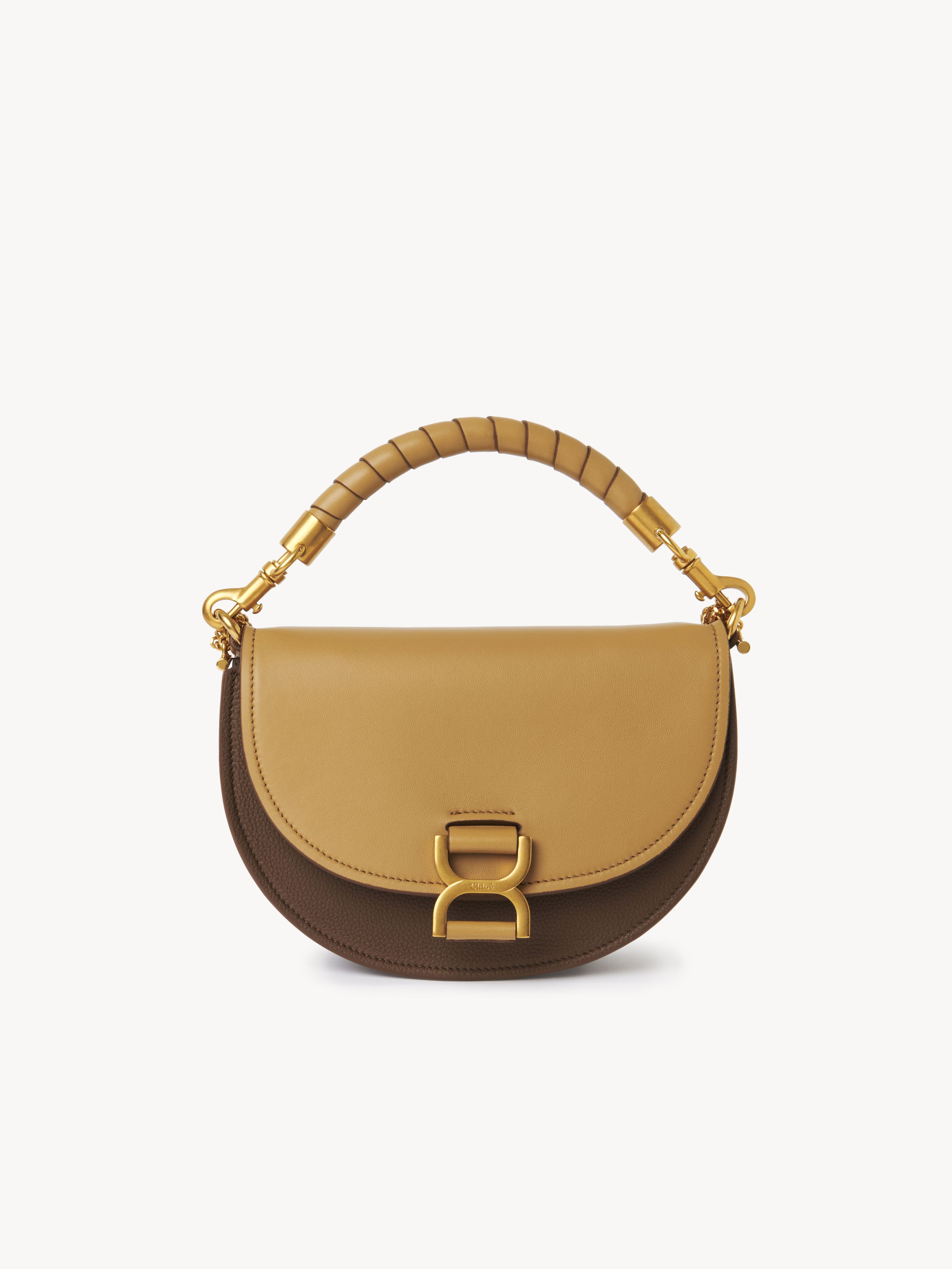 Chloé Marcie Chain Flap Bag Brown Size Onesize 100% Calf-skin Leather, Lambskin In Brun